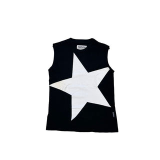 Nununu Black Tank with White Star Graphic, 6-7 years