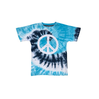 Mish Boys Blue Tie Dye with Peace Sign Tee, 6 years