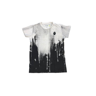 Nununu Distressed-Printed Black and White Tee, 8-9 years