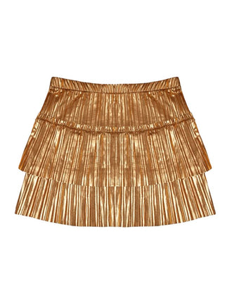 MIA New York Gold Shiny Layered Skirt, small