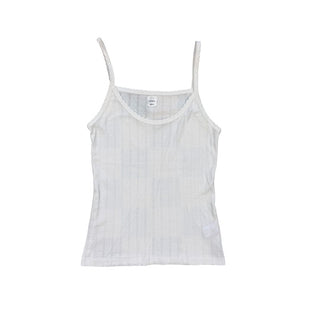 Leset White Pointelle Tank Top, XS