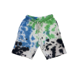 Californian Vintage Green Black and Blue Tie Dye Shorts, 6 years