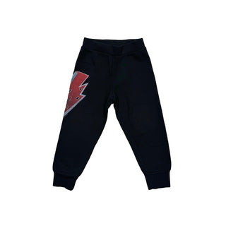Rowdy Sprout Black sweatpants w/red lightning bolt, 2T