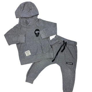 Nununu Grey textured sweat suit, 3-4 years