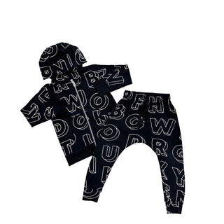 Nununu Black set with letter graphics, 4-5 years