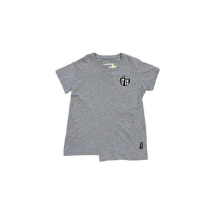 Nununu Grey Tee with "It Is What It Is" Patch and Print on Back, 6-7 years