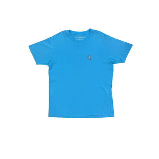 Psycho Bunny Blue Tee with Embroidered Logo, 14/16 years