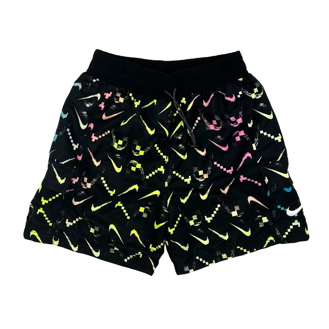 Nike black rainbow checks swim shorts, medium