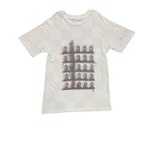 Anine Bing Cream Tee with Portrait Graphic Print, XS
