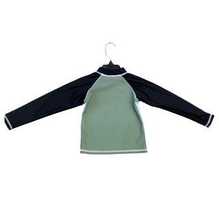 Lilly + Sid Black/grey/green long sleeve rash guard, 1-2 years