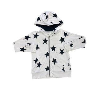 Nununu Light grey zip up w/stars, 8-9 years