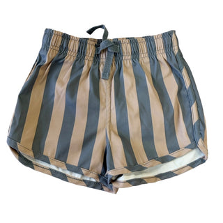 Quincy Mae Blue/tan stripped swim shorts, 12-18 months