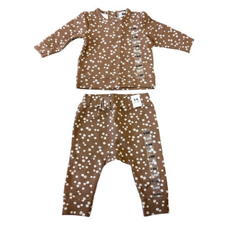Cotton On Baby New w/tags brown floral top/pant set, 3-6 months