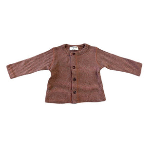 1 + In The Family Terracotta/brown stripped cotton button-up long sleeve, 6 months