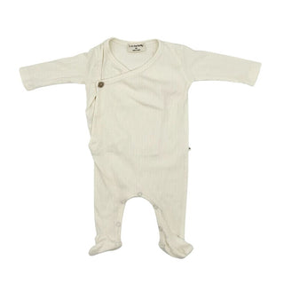1 + in the Family white ribbed sleeper, newborn