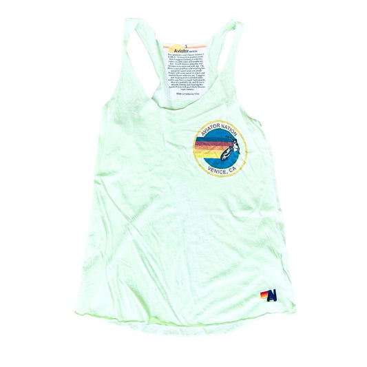 Aviator Nation lime green tank top, small