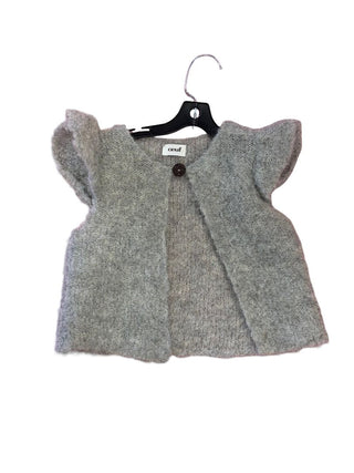 Oeuf Grey Knit Cardigan with Single Button, 12 months