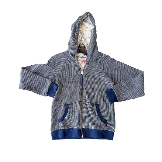 Bonton blue/white zip up, 8 years