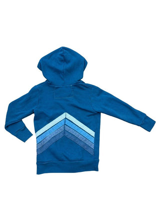 Aviator Blue Zip Up Hoodie with Chevron Stripes, 2 years