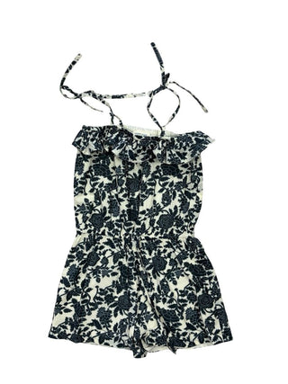 Louis Louise Navy Blue Floral Romper, 8 years