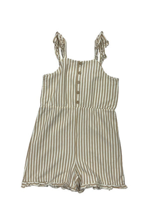 Rylee + Cru Cream and Beige Stripe Romper, 8-9 years