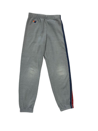 Aviator Nation Grey Sweatpants with Rainbow Stripes - Some Wear and Tear, Small Holes, Reflected in Price, 10 years