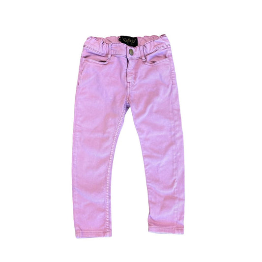 Finger In The Nose pink denim jeans, 4-5 years