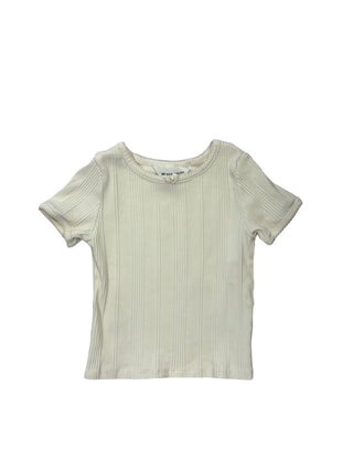 H&M Cream Rib Knit Tee, 6-8 years
