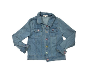 Young Hearts Denim Jacket with Gem Buttons and Smiley Patch, 8 years