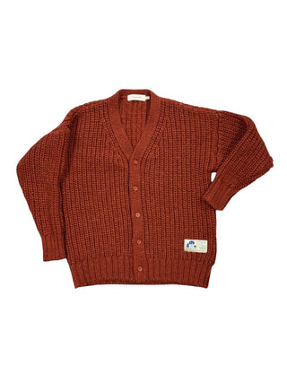 Tiny Cottons Rust Red Knit Cardigan, 8 years