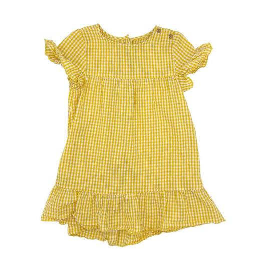 Zara yellow gingham dress, 2-3 years