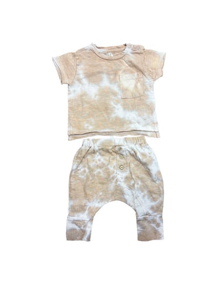 Rylee + Cru Beige Tie Dye Set, 0-3 months
