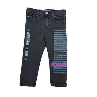 Stella McCartney Black jeans w/graphic and patchwork, 2 years
