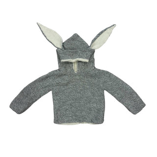 Oeuf Grey knit sweater w/bunny ears, 12 months
