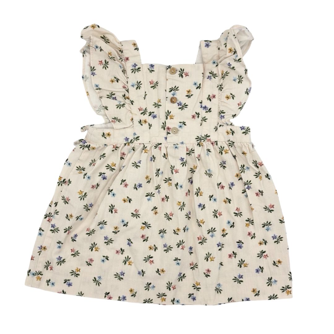 Zara linen floral dress, 18-24 months