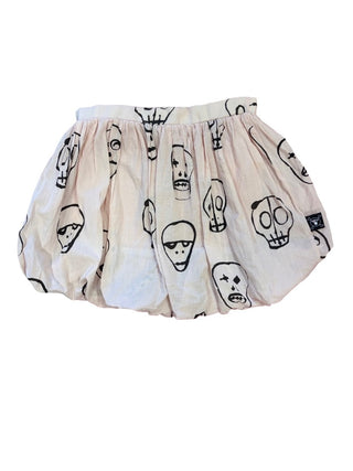 Nununu Pink bubble skirt w/skulls, 4-5 years