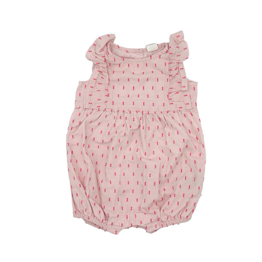 Gap pink polka dot romper, 3-6 months