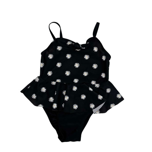 Old Navy black daisy swim suit, 2 years