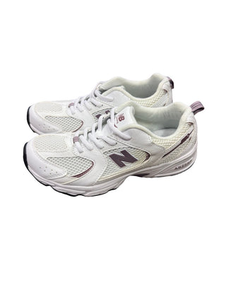 New Balance White runners w/purple detail, US 2