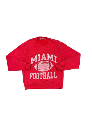 Re/Done Miami Football Red Sweatshirt, O/S