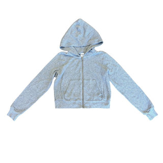 Tna grey waffle crop zip up, small