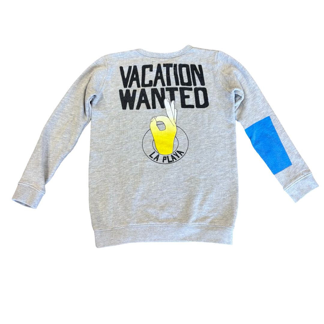 Jacks Jokers grey Vacation Wanted crewneck sweatshirt, 14 years