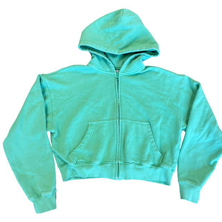 Tna green cozy boyfriend crop zip up, xs