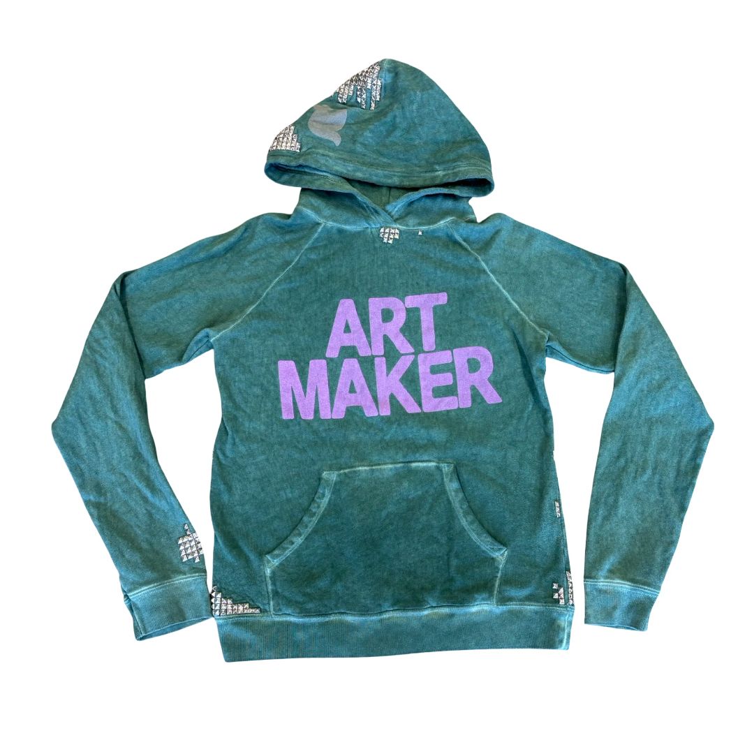 Free City green stud sweatshirt, 1 womens