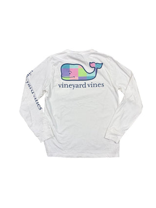 Vineyard Vines White Longsleeve with Graphics Front and Back, 12-14 years