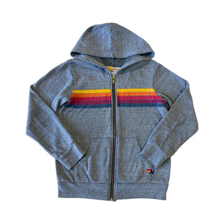 Aviator Nation Grey 5 stripe full zip hoody, 12 years