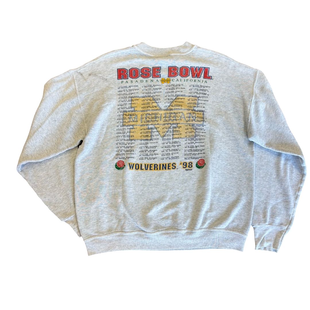 vintage grey Michigan Rose Bowl sweatshirt, large