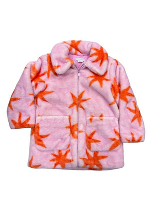 Stella McCartney Pink and Orange Star Detail Zip-Up Coat, 6 years