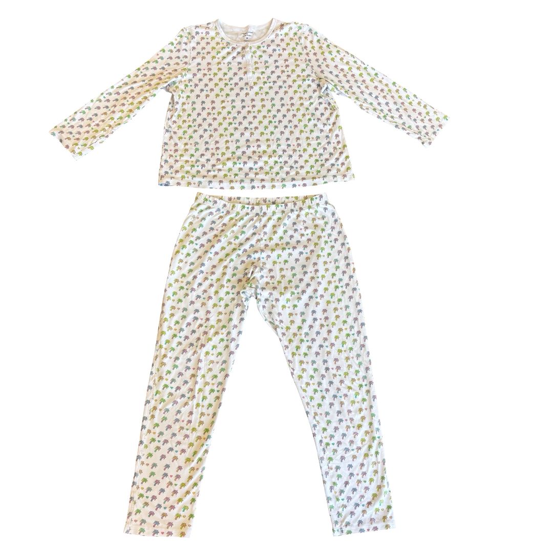 Roller Rabbit x Stoney Clover Palm Dreams rainbow pajama's, medium womens