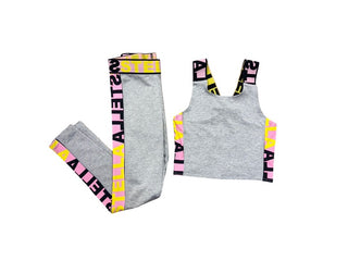 Stella McCartney Athletic Set in Grey with Side Stripe Logo Details, 8 years